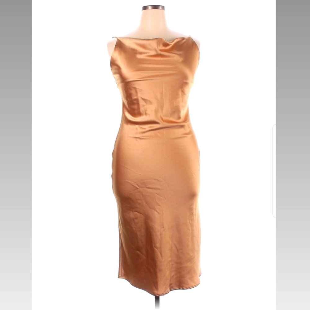 Gold Satin Slip Dress
